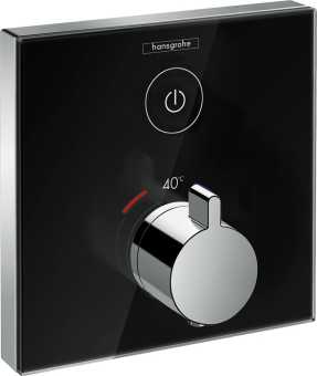 Термостатический смеситель Hansgrohe ShowerSelect Glass 15737600 для душа, черный - хром