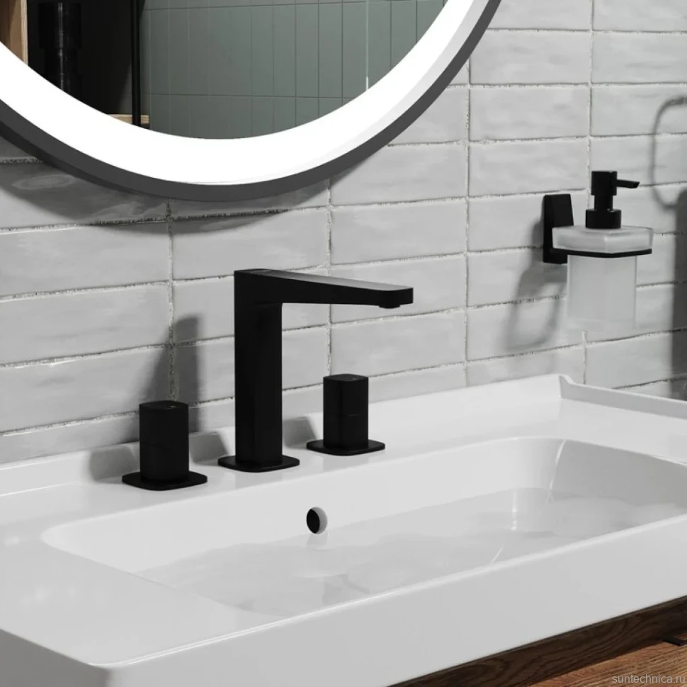 Смеситель для раковины Wasserkraft Nuthe 9135 черный soft-touch