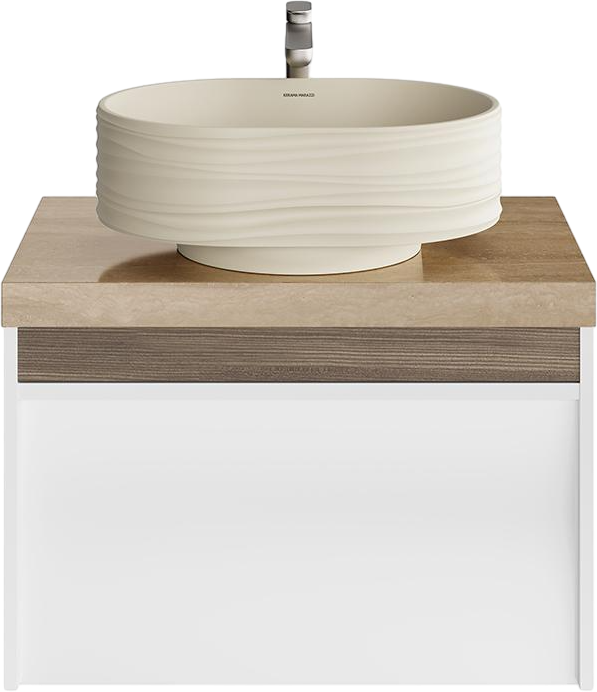 Тумба под раковину KERAMA MARAZZI Modula 70 подвесная, белая глянцевая