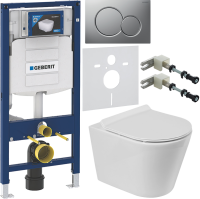 Комплект Унитаз подвесной BelBagno Flay-r + Крышка Piano BB2111SC с микролифтом + Инсталляция Geberit Duofix UP 320 111.300.00.5 + Кнопка Sigma 01 115.770.JQ.5 лакированная, матовый хром + Крепления 111.815.00.1 к стене + Звукоизоляция