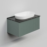 Тумба под раковину со столешницей La Fenice Terra 80 подвесная, grigio, столешница черный мрамор