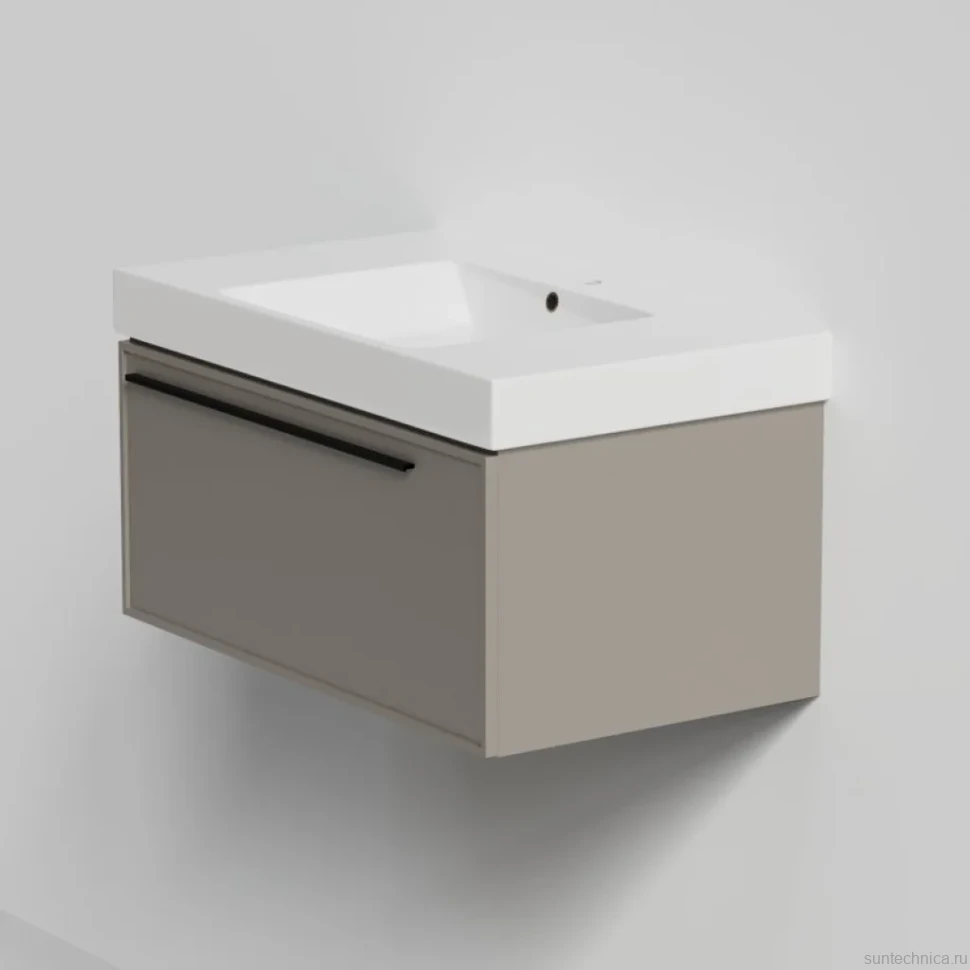 Тумба с раковиной La Fenice Elba 80 подвесная, cappuccino, раковина Cubo 80