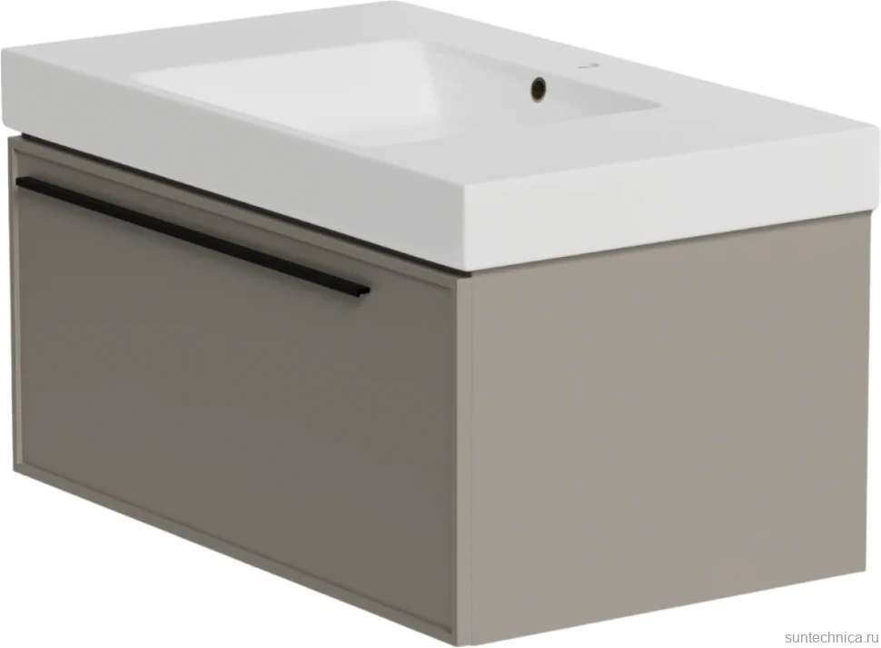 Тумба с раковиной La Fenice Elba 80 подвесная, cappuccino, раковина Cubo 80
