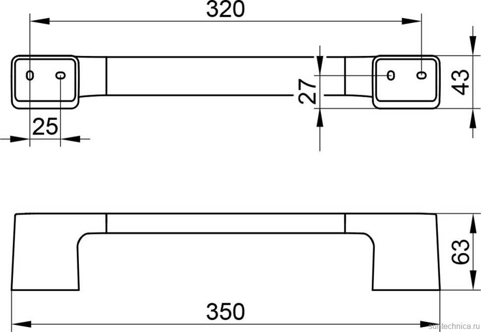 Поручень Keuco Aveno 14607 латунь, матовый черный, настенный