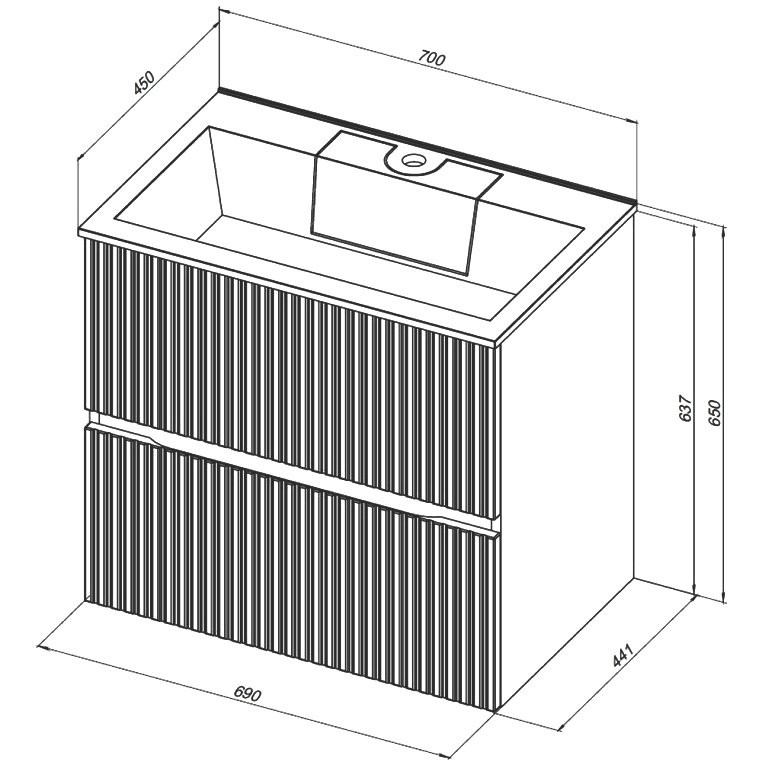 Тумба под раковину без столешницы Aquanet Джейн 70 подвесная, маренго