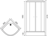 Душевая кабина Royal Bath HK RB 90HK6-WC с низким поддоном, с сиденьем