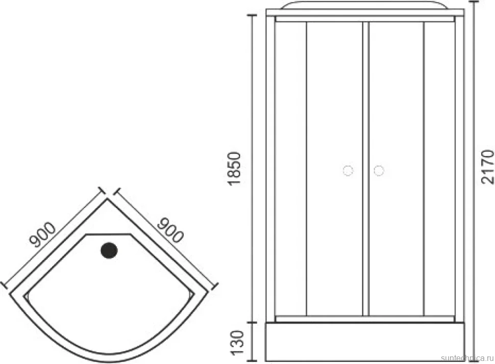 Душевая кабина Royal Bath HK RB 90HK6-WC с низким поддоном, с сиденьем