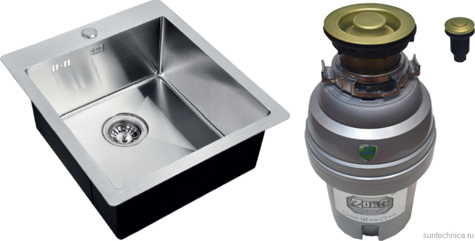 Комплект Мойка Zorg Light + Измельчитель ZR-75 D BRONZE