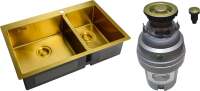 Комплект Мойка Zorg Light + Измельчитель ZR-75 D BRONZE