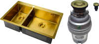 Комплект Мойка Zorg Light + Измельчитель ZR-75 D BRONZE