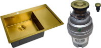 Комплект Мойка Zorg Light + Измельчитель ZR-75 D BRONZE