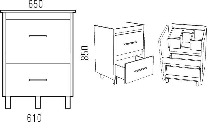 Тумба с раковиной Corozo Верона 65 антик