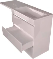 Тумба с раковиной Style Line Даллас 140 R люкс, белая + Смеситель для раковины Kludi Pure&Solid 342920575