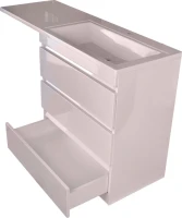 Тумба с раковиной Style Line Даллас 140 R люкс, белая + Смеситель для раковины Kludi Pure&Solid 342920575