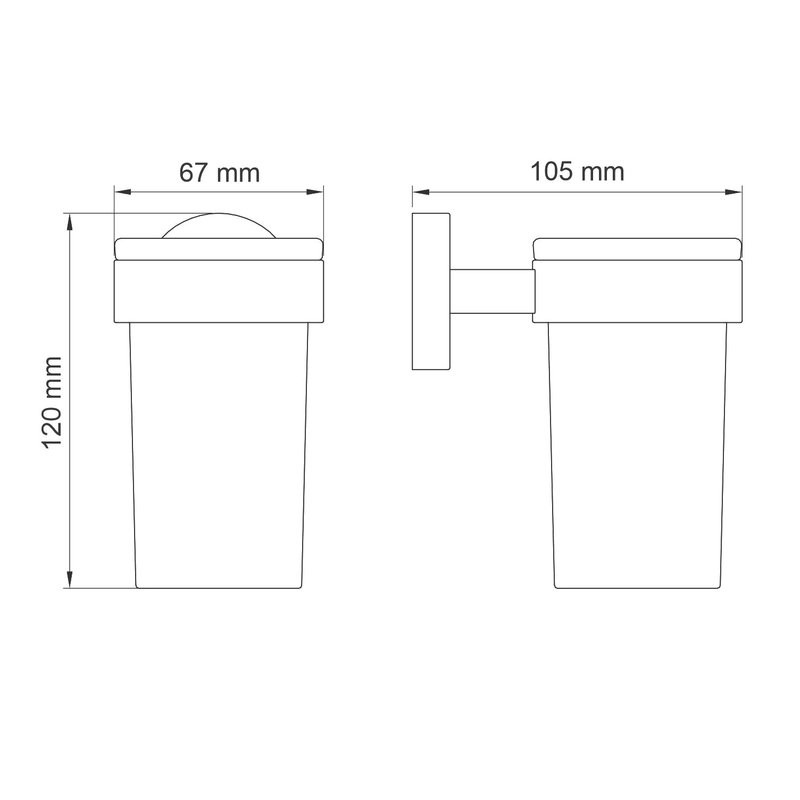 Стакан для ванной Wasserkraft Asphe 77728 настенный, медь, стеклянный