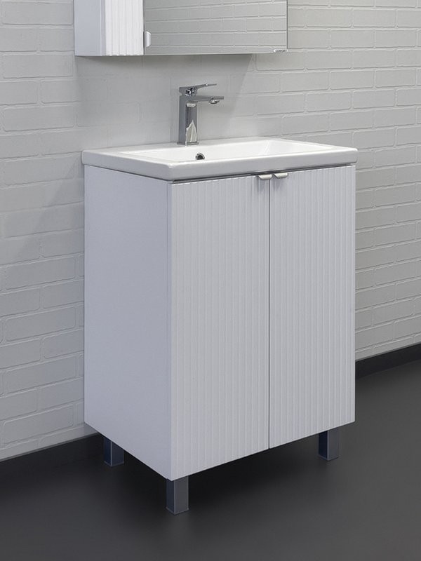 Мебель для ванной комнаты Comforty Лима 60Н напольная, матовая белая