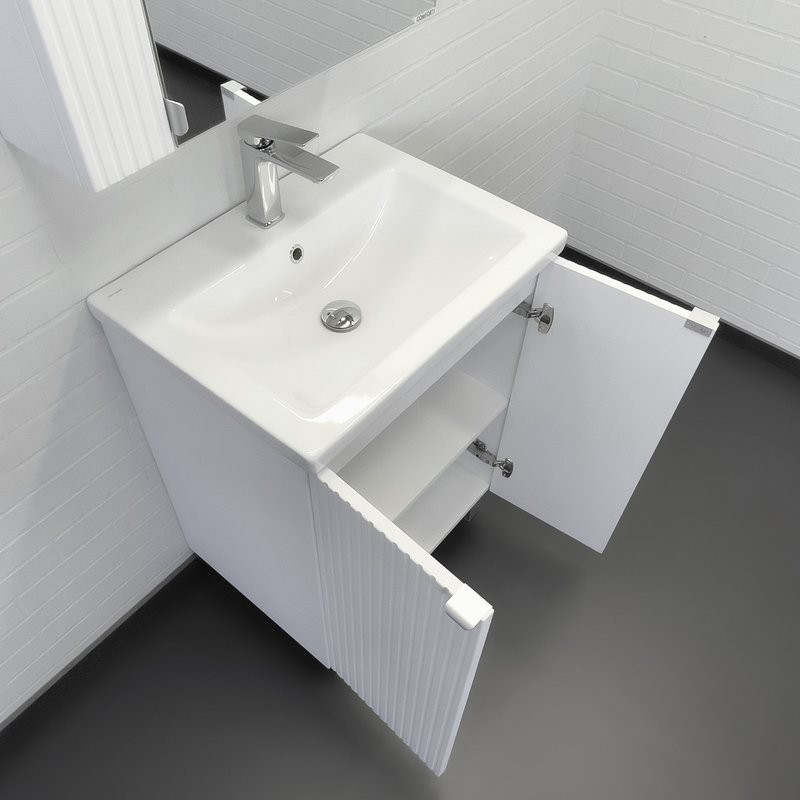 Мебель для ванной комнаты Comforty Лима 60Н напольная, матовая белая