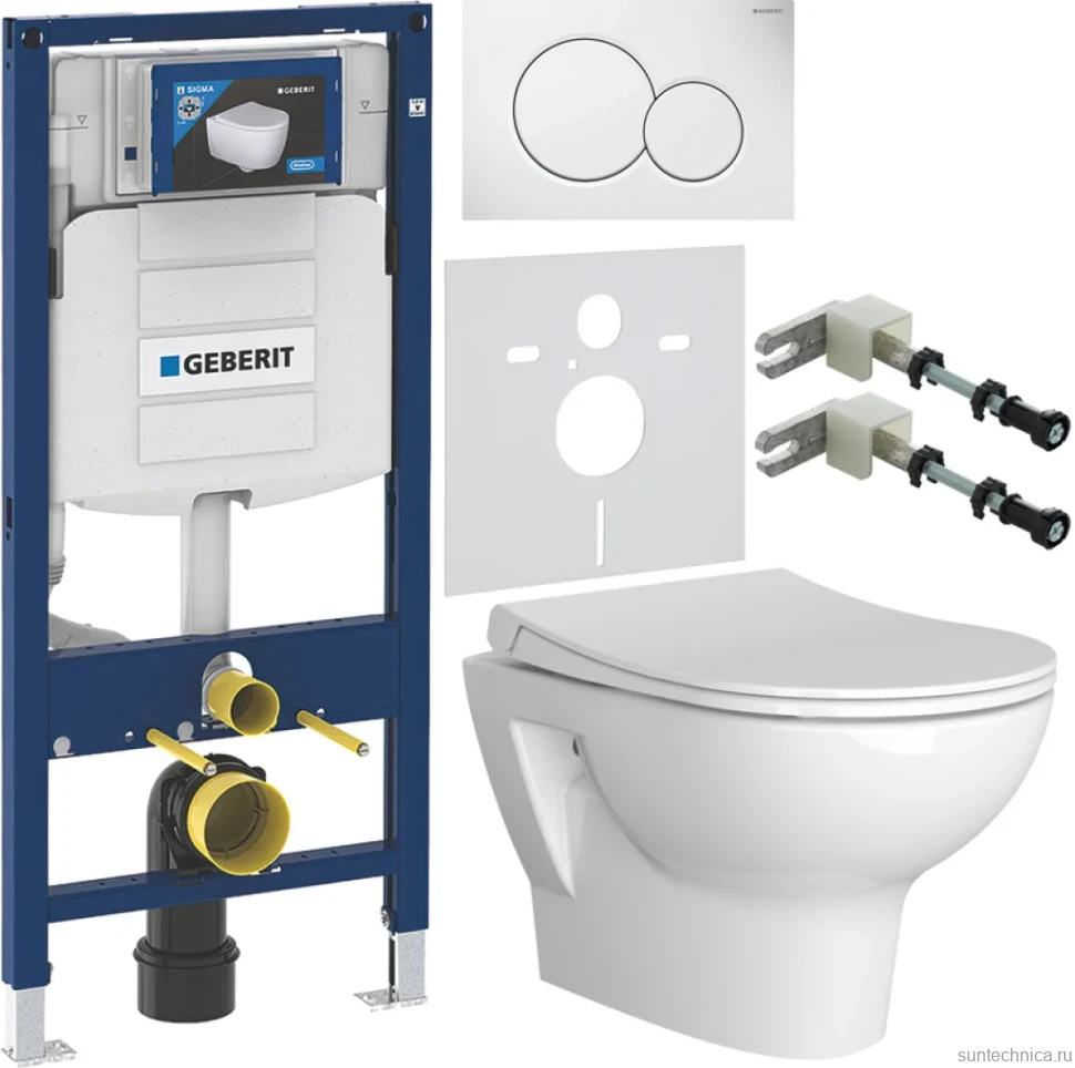 Комплект Унитаз подвесной VitrA Zentrum 55795B003-0075 + Крышка 801-003-019 с микролифтом + Инсталляция Geberit Duofix UP 320 111.300.00.5 + Кнопка Sigma 01 115.770.11.5 белая + Крепления 111.815.00.1 к стене + Звукоизоляция