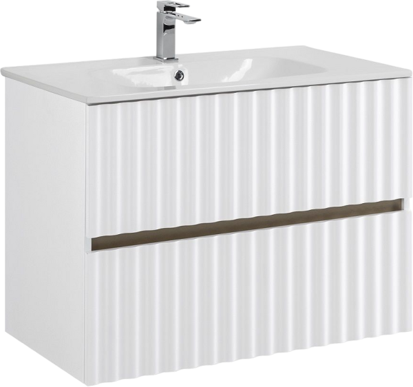 Тумба с раковиной Art&Max Elegant 80 подвесная, белая глянцевая