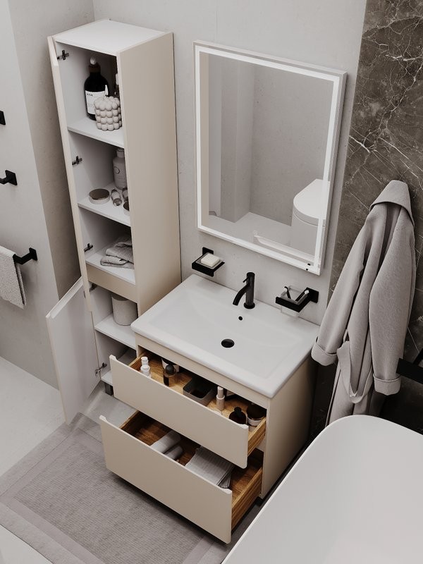 Тумба напольная SanStar Riana 70 Без раковины для ванной комнаты, cappuccino