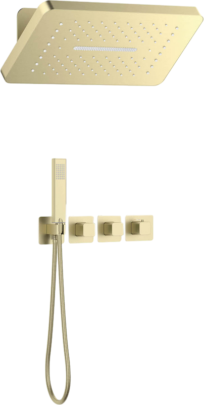 Душевой комплект Timo Petruma SX-5249/17SM С ВНУТРЕННЕЙ ЧАСТЬЮ, с термостатом, матовое золото
