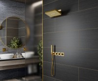 Душевой комплект Timo Petruma SX-5249/17SM С ВНУТРЕННЕЙ ЧАСТЬЮ, с термостатом, матовое золото
