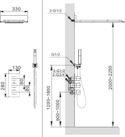 Душевой комплект AltroBagno Cascata 040101 Cr С ВНУТРЕННЕЙ ЧАСТЬЮ, хром