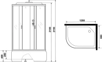 Душевая кабина Niagara Classic NG-2310-14RG 120х80 см, с гидромассажем