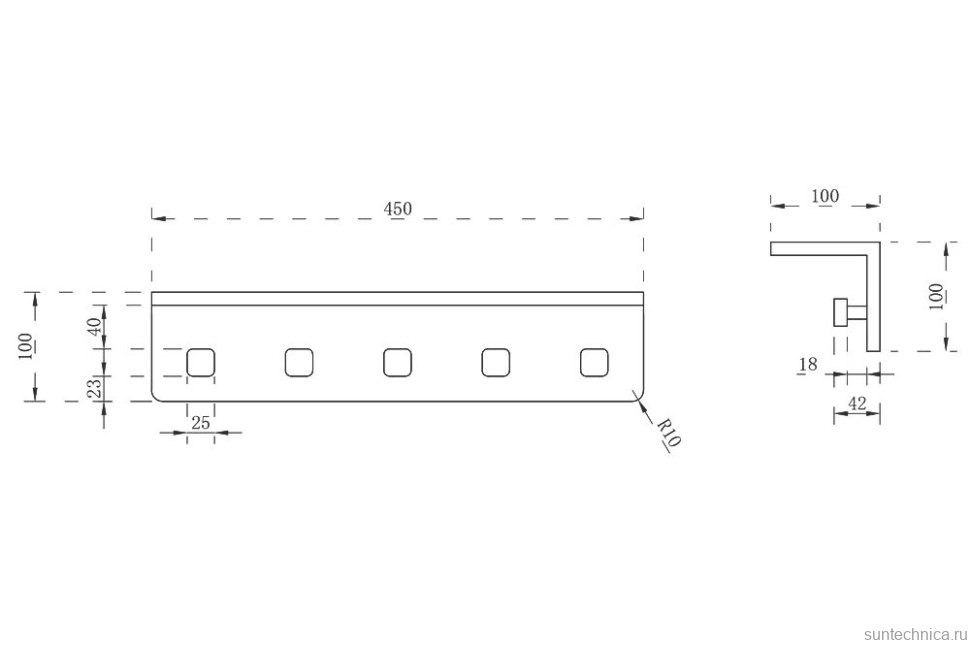 Полка под зеркало Abber Stein AS1651 45 см