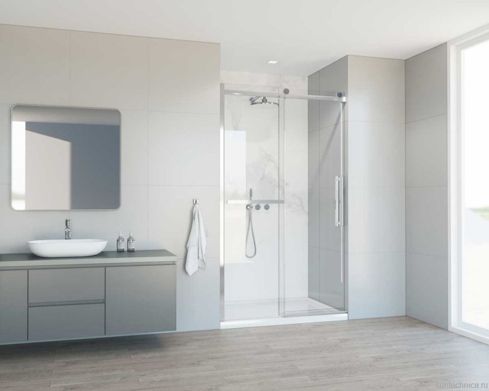 Душевая дверь в нишу Vincea Como Soft VDS-1CS150CL 150 см профиль хром