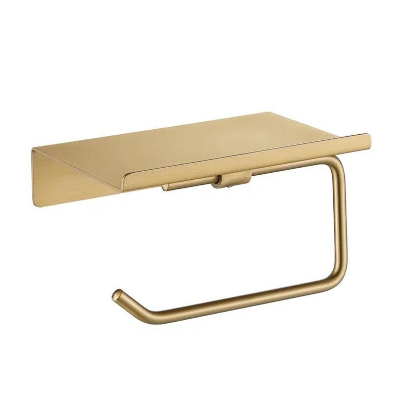 Держатель для туалетной бумаги с полочкой Shevanik SG5705G-1, золотой сатин