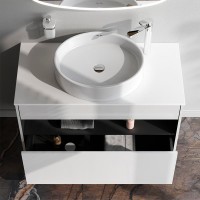 Тумба с раковиной AM.PM Func 100 белый глянец, со столешницей, раковина M8FWCC20550WG