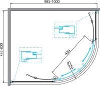 Душевой уголок BelBagno Due RH 2 100/80 C Cr