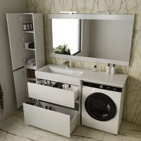 Тумба с раковиной Style Line Даллас 150 Люкс Plus напольная, белая L