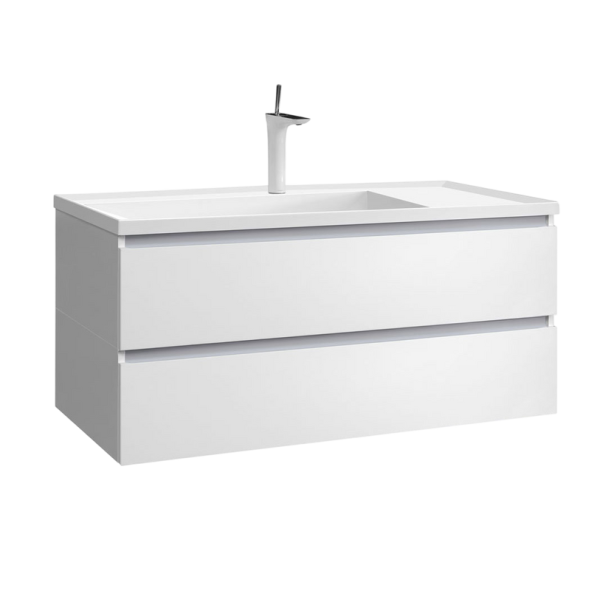 Тумба с раковиной Belux Фаворит 120 подвесная, белая глянцевая, раковина 120-01