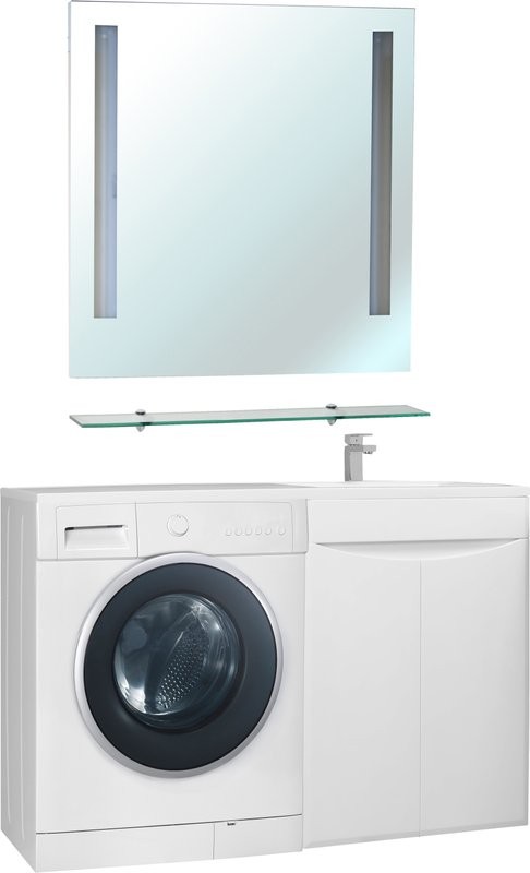 Тумба с раковиной Bellezza Олиссия 120 белая, под стиральную машину R