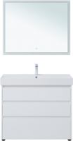 Мебель для ванной комнаты Aquanet Nova Lite 100 напольная, белая, 3 ящика
