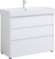 Мебель для ванной комнаты Aquanet Nova Lite 100 напольная, белая, 3 ящика