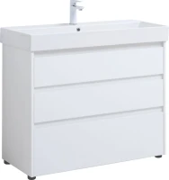 Мебель для ванной комнаты Aquanet Nova Lite 100 напольная, белая, 3 ящика