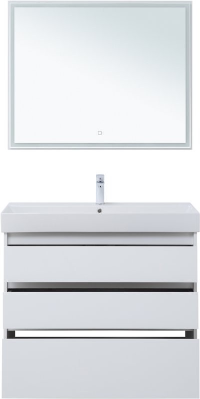 Мебель для ванной комнаты Aquanet Nova Lite 100 напольная, белая, 3 ящика