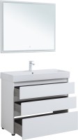 Мебель для ванной комнаты Aquanet Nova Lite 100 напольная, белая, 3 ящика