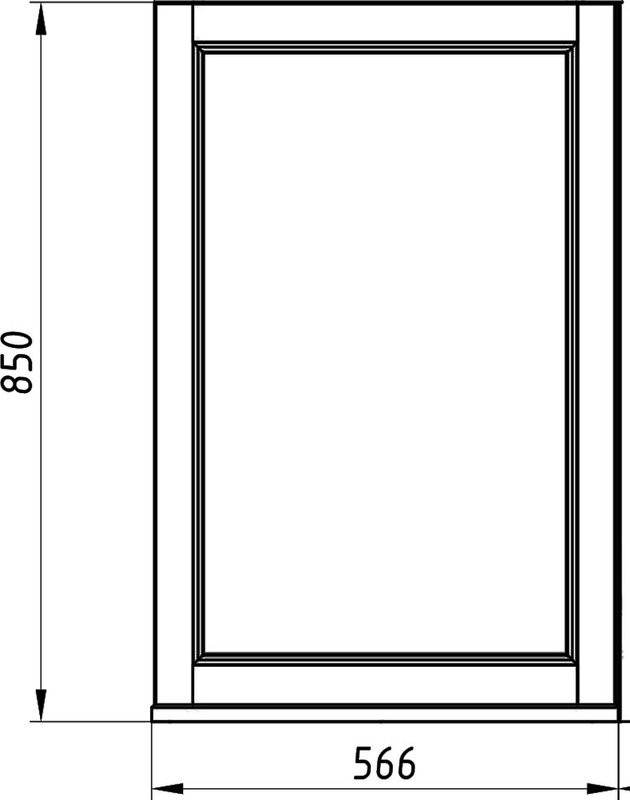 Зеркало ASB-Woodline Гранда 60 белое, патина серебро, с полкой