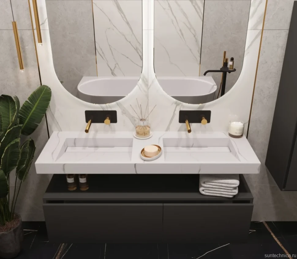 Раковина Armadi Art Flat Calacatta 140
