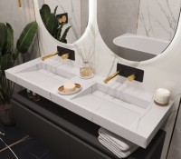 Раковина Armadi Art Flat Calacatta 140