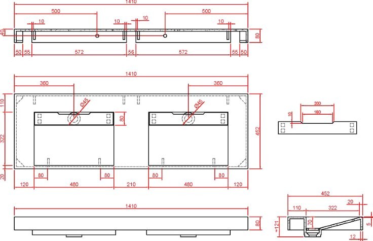 Раковина Armadi Art Flat Calacatta 140