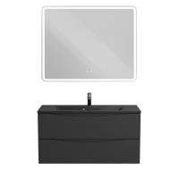 Мебель для ванной комнаты BelBagno Marino 100 подвесная, nero lucido, черная раовина