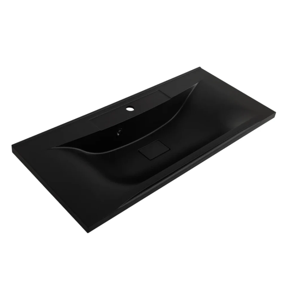 Мебель для ванной комнаты BelBagno Marino 100 подвесная, nero lucido, черная раовина