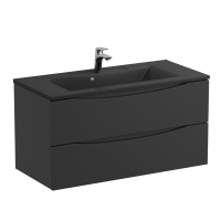 Мебель для ванной комнаты BelBagno Marino 100 подвесная, nero lucido, черная раовина