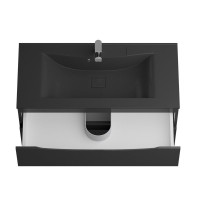 Мебель для ванной комнаты BelBagno Marino 100 подвесная, nero lucido, черная раовина