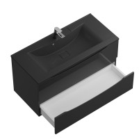 Мебель для ванной комнаты BelBagno Marino 100 подвесная, nero lucido, черная раовина